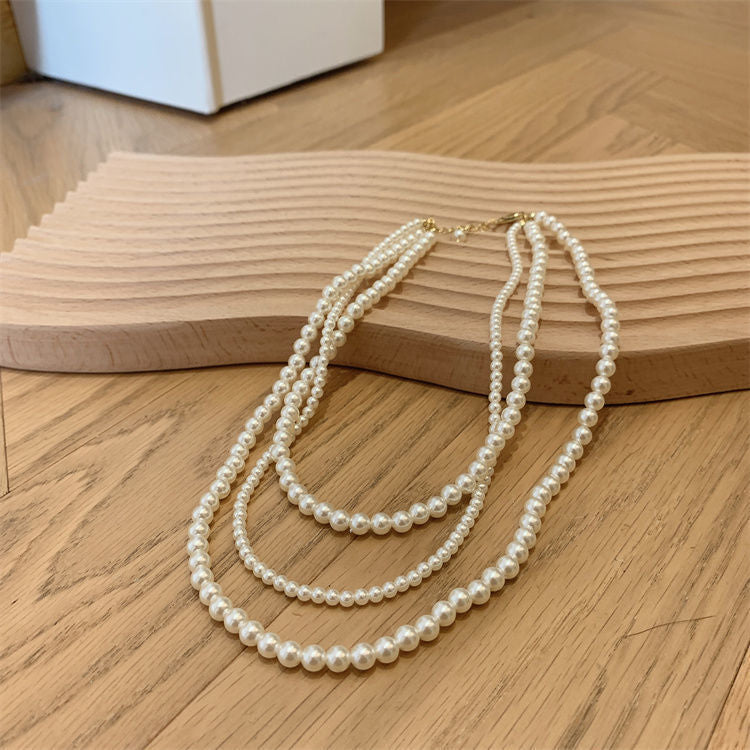 Multi-layer Artificial Pearl Beaded Necklace