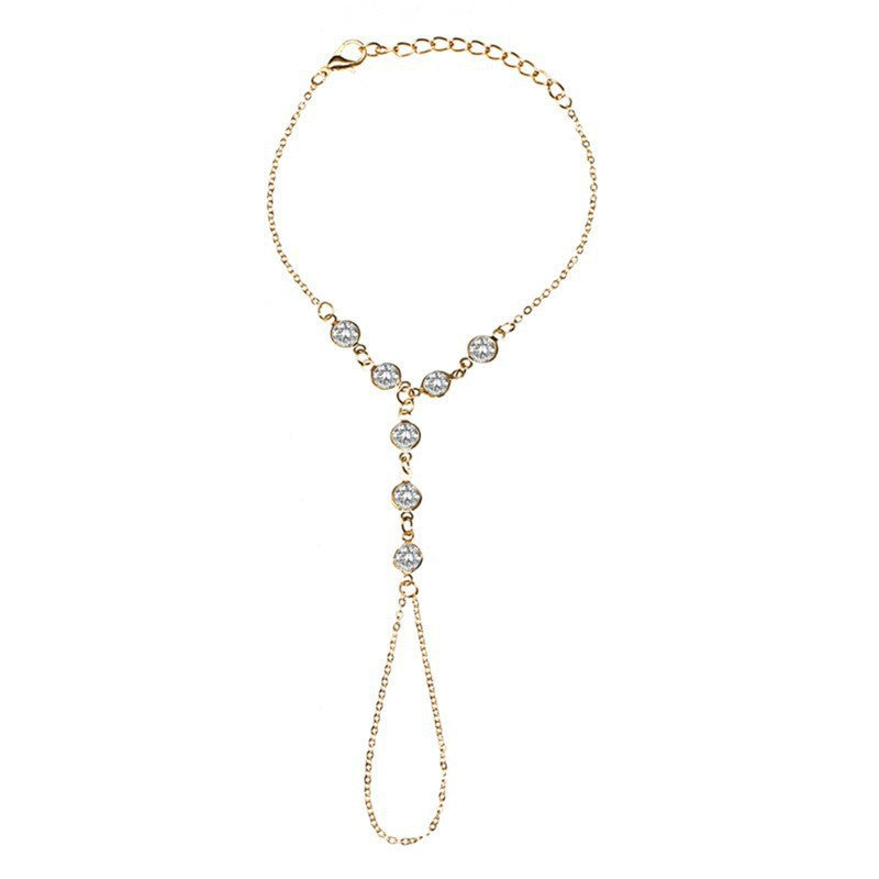 Rhinestone Chain Women Crystal Finger Bracelet