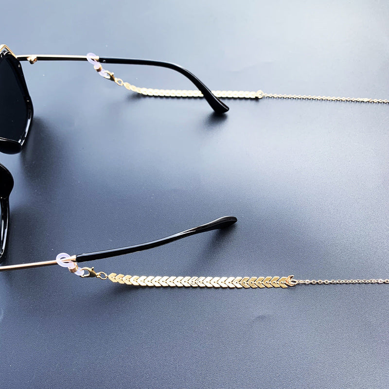 Thin Border Chain Decorative Sunglasses for Girls