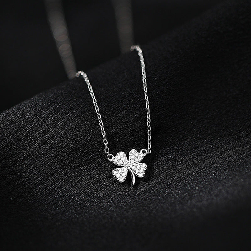 Stone Four-leaf Clover Necklace