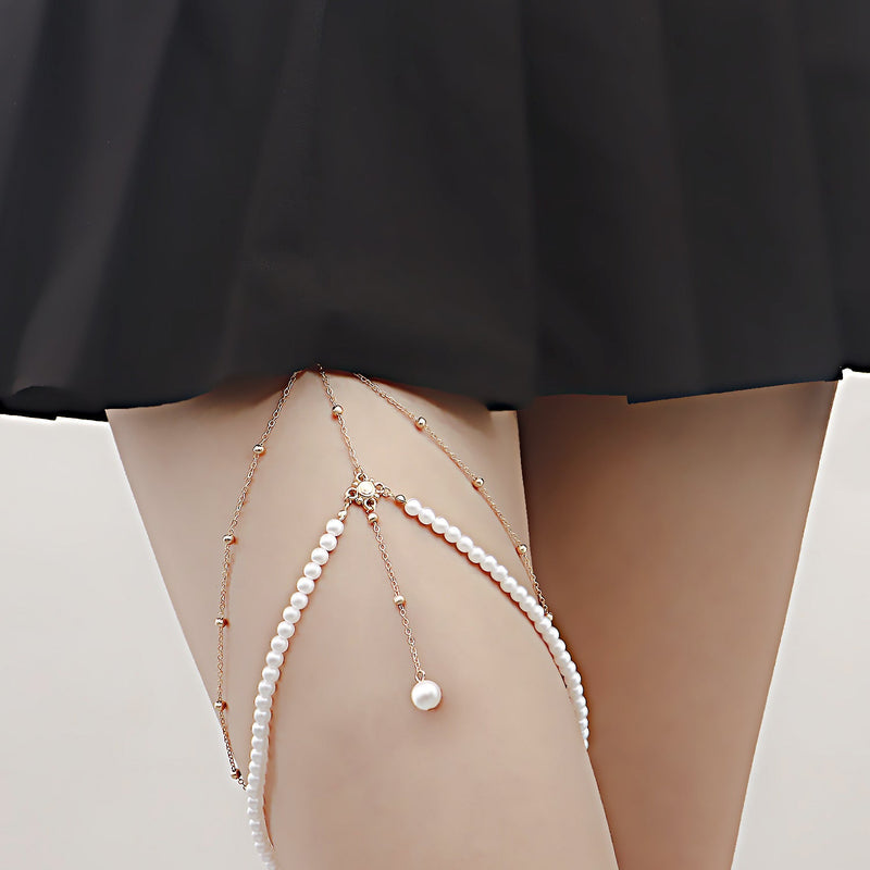 Multi-Layer Pearl Chain Leg Chain
