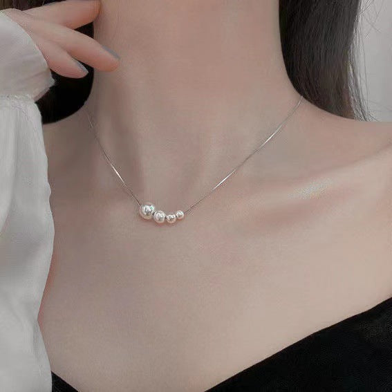 Fashion Cute Three Pearl Choker Necklaces