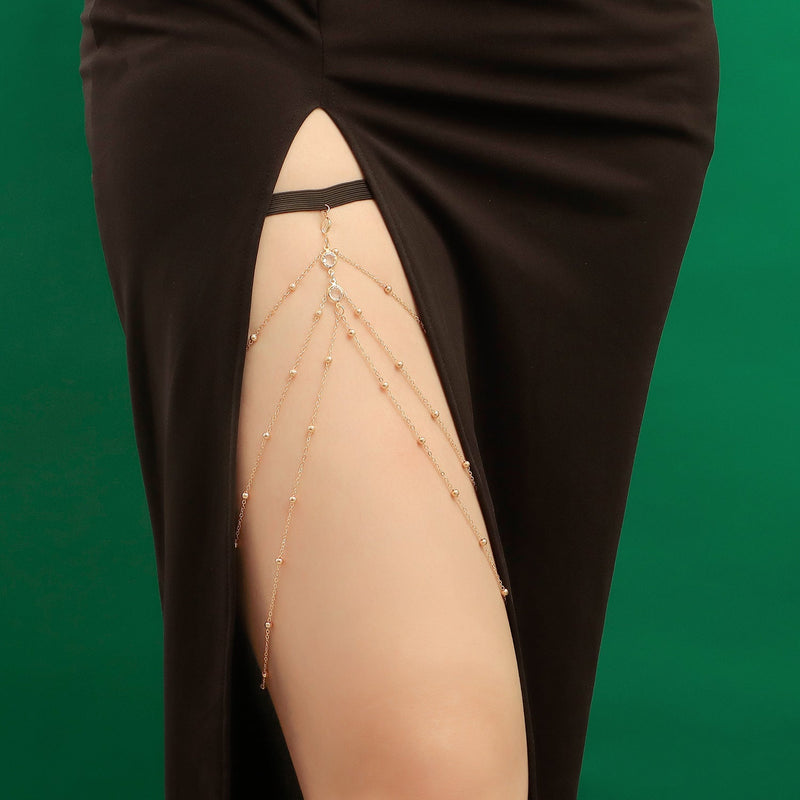 Sexy Beach Rhinestone Body Chain Thigh Chain