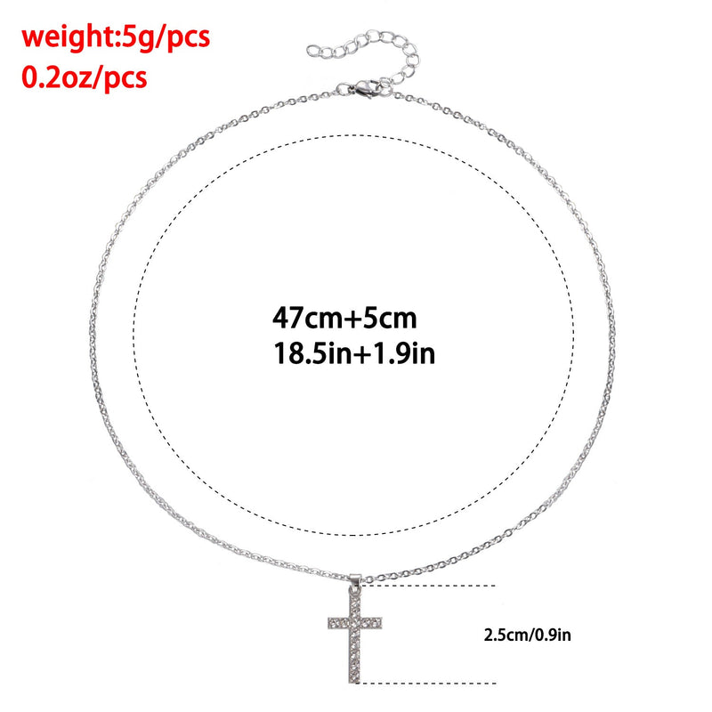 Rhinestone Cross Pendant Necklace