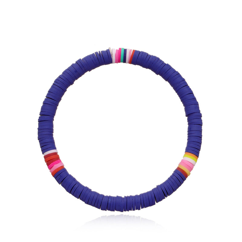 Polymer Clay Rainbow Stretch Bracelet