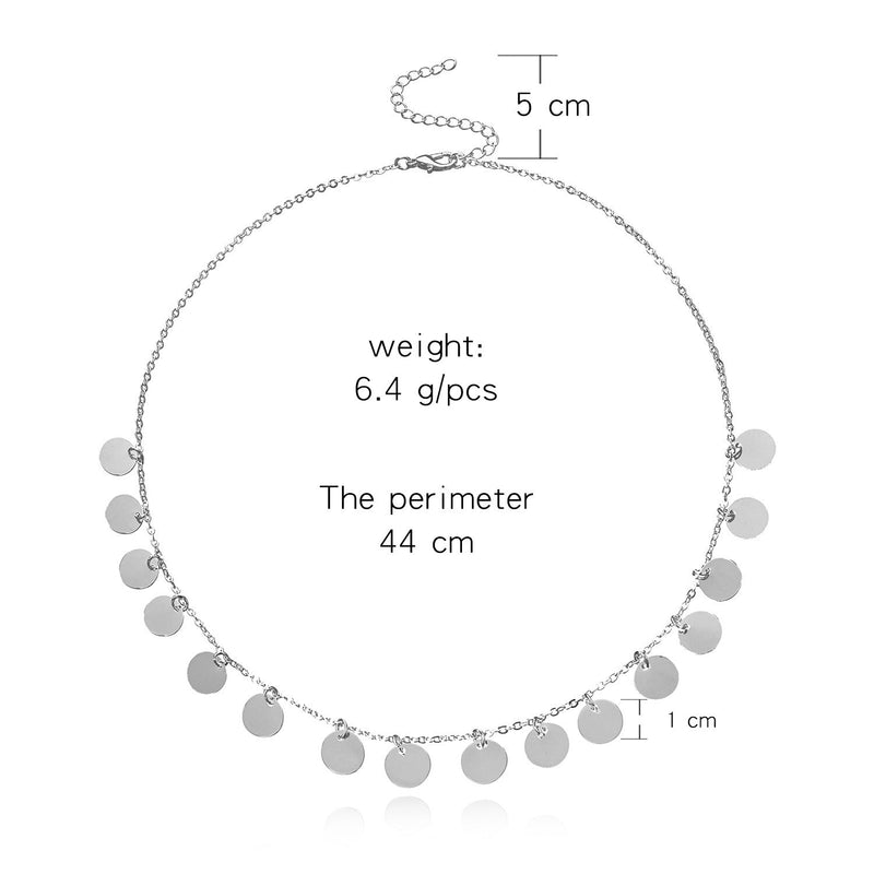 Round Disc Pendant Necklaces for Women