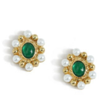 Baroque Pearl Opals Flowers Earrings