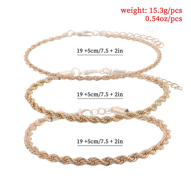 Twist Rope Chain Bracelet Set
