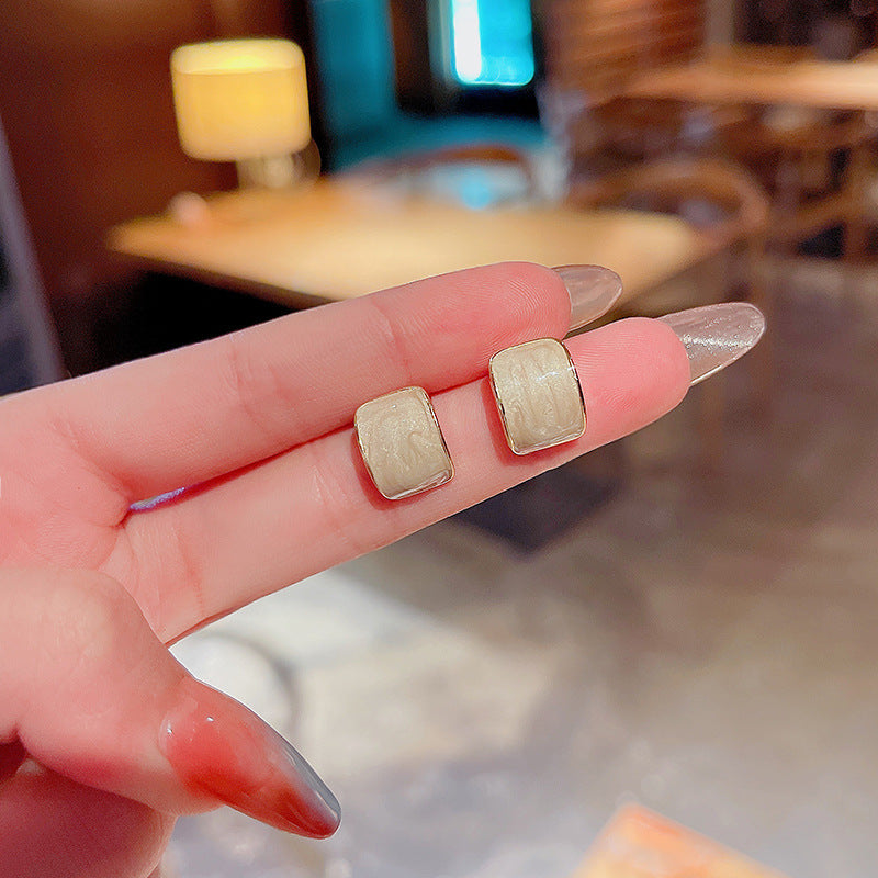 Enamel Dome Studs Earrings