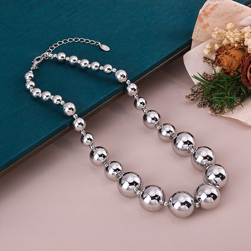 CCB Round Ball Bead Chain Punk Choker Necklace for Women