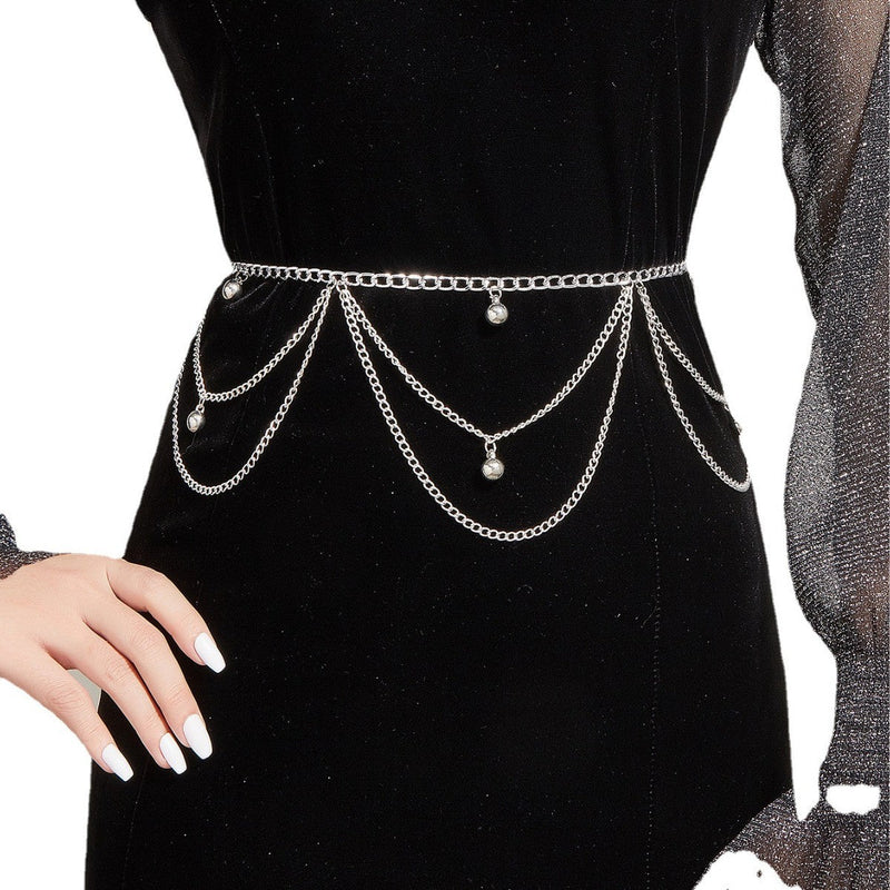 Multi-Layer Metal Body Chain Waist Garter Belt