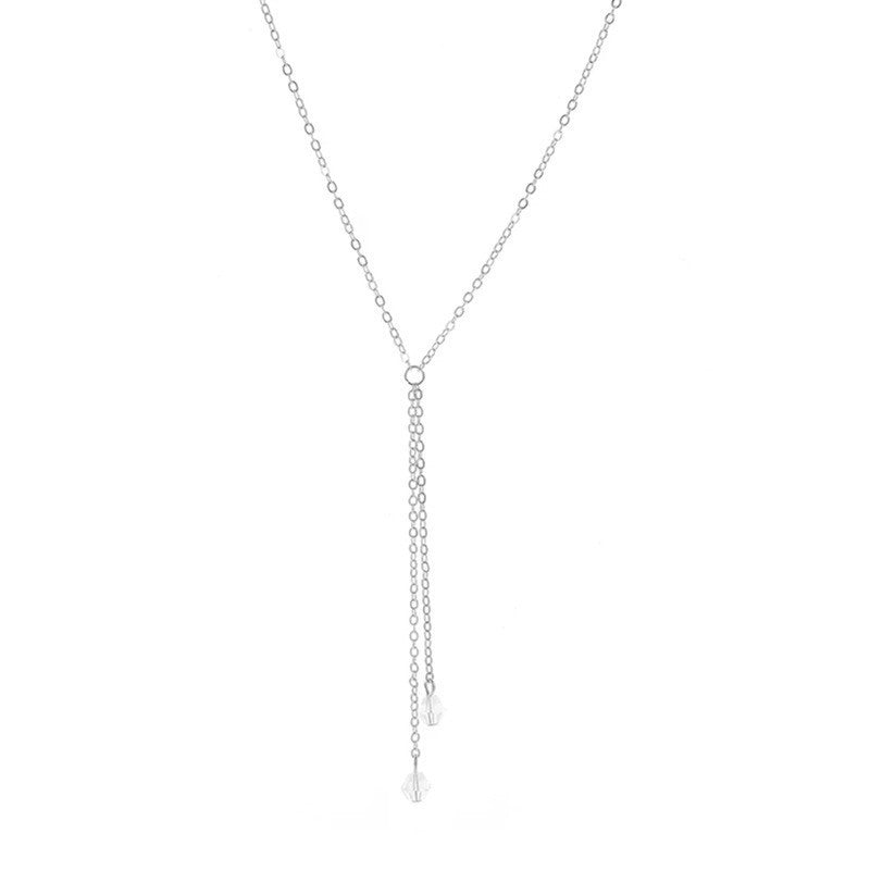 Glass Bead Tassel Necklace