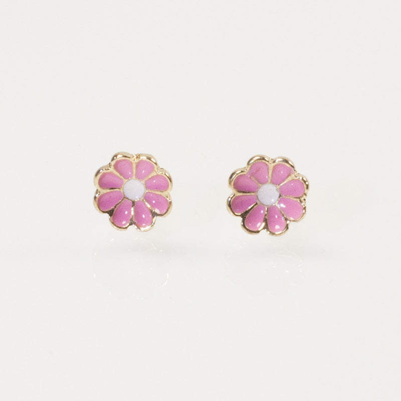 Flower Enamel Stud Earrings