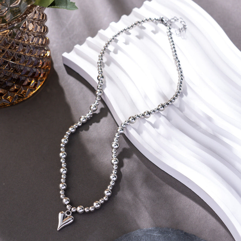 Heart Pendant Beaded Necklace