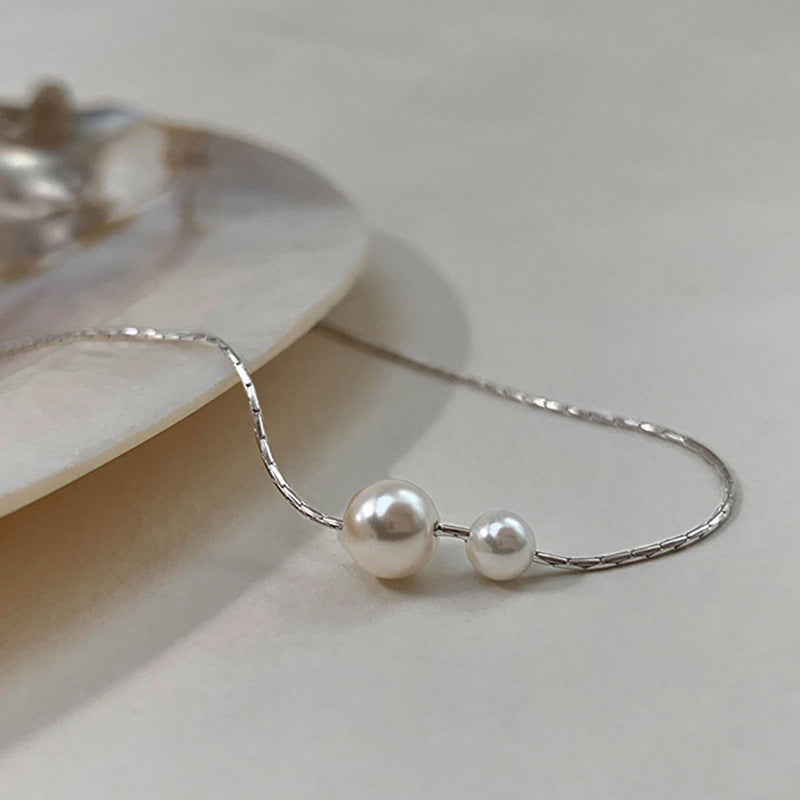 Glass Pearl Pendant Chain Necklaces