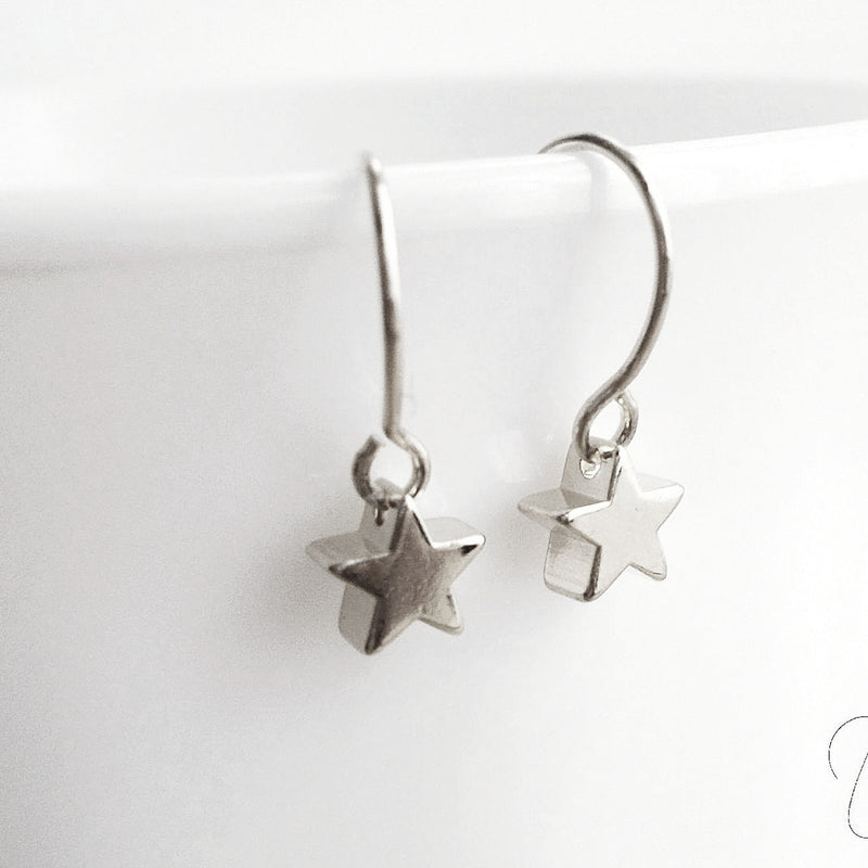 Plain Star Dangle Hoop Earring