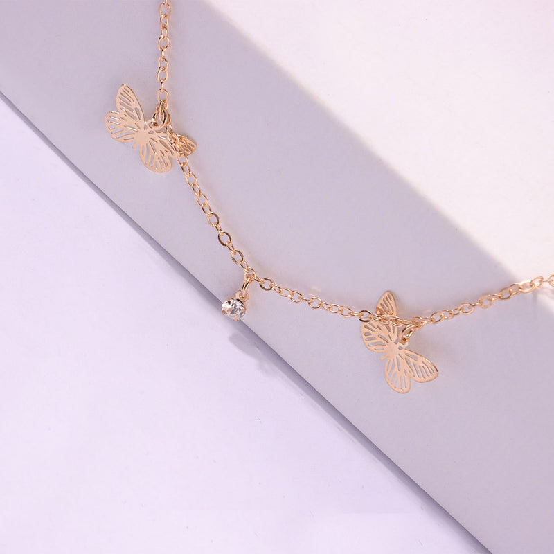Summer Beach Butterfly Crystal Foot Ankle Chain