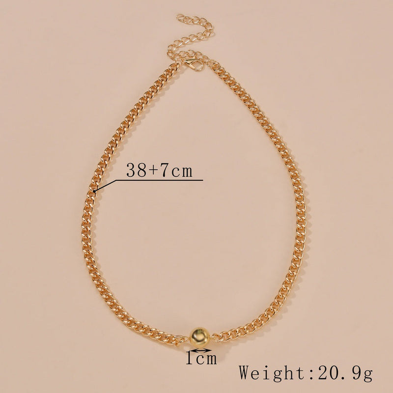 Cuban Link Chain Necklace with Pearl Charm