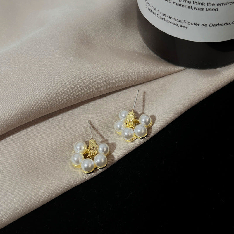 Hollow Circle Pearl Statement Earrings