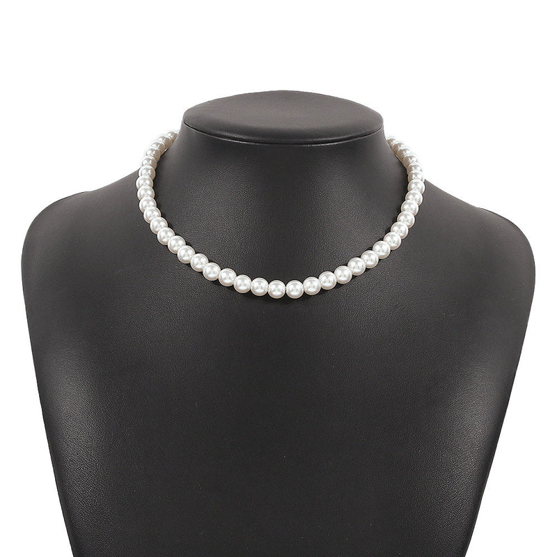 Big Pearl Beaded Choker Necklaces Collar for Women