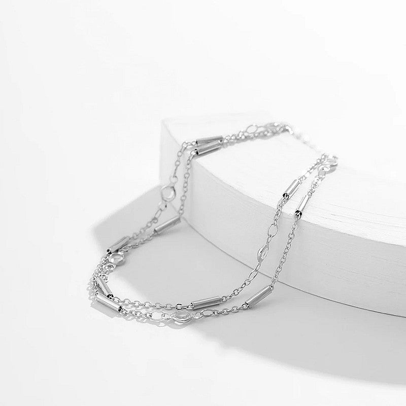 Layer Curb Link Ankle Bracelets