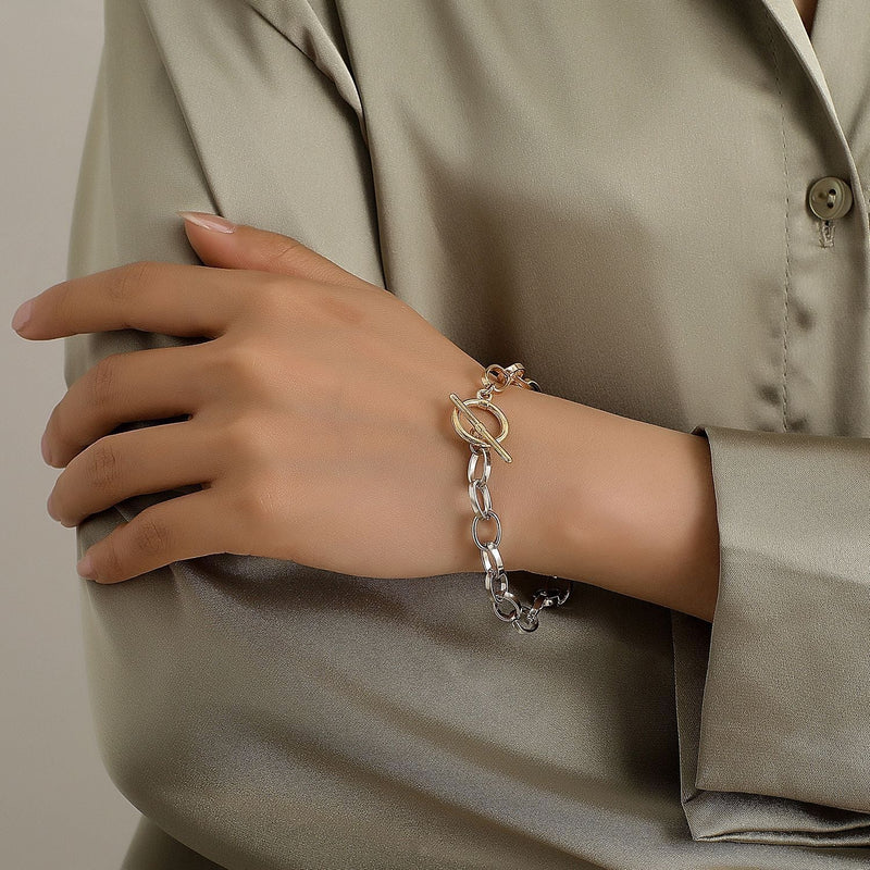 Two Tone OT Clasp Bracelet