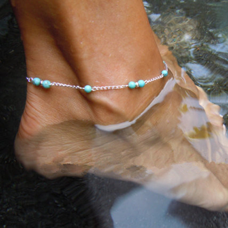 Turquoise Stone Beads Anklet Jewelry