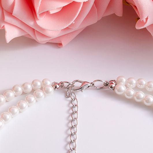 Multi-Layer Pearl Statement Bridal Choker Necklace