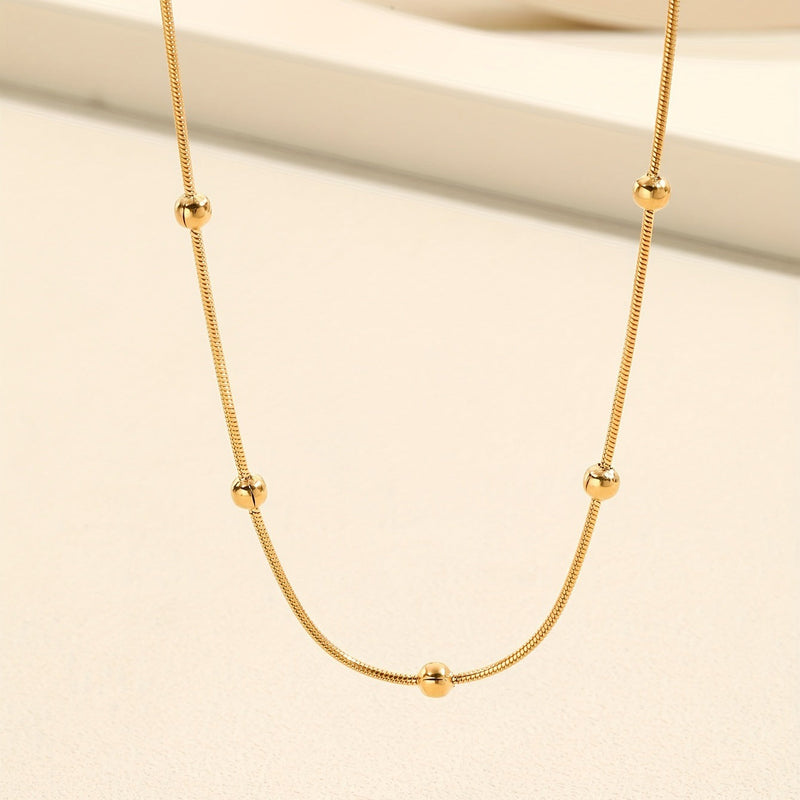 Beads Snake Bone Chain Necklace for Women