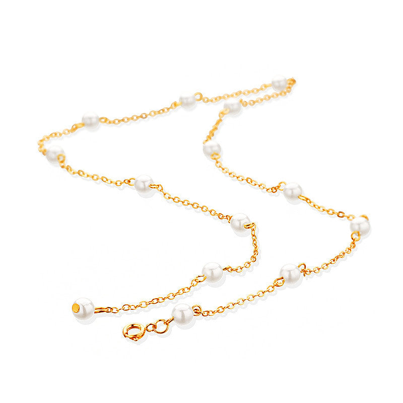Pearl Chain Lariat Women Necklaces