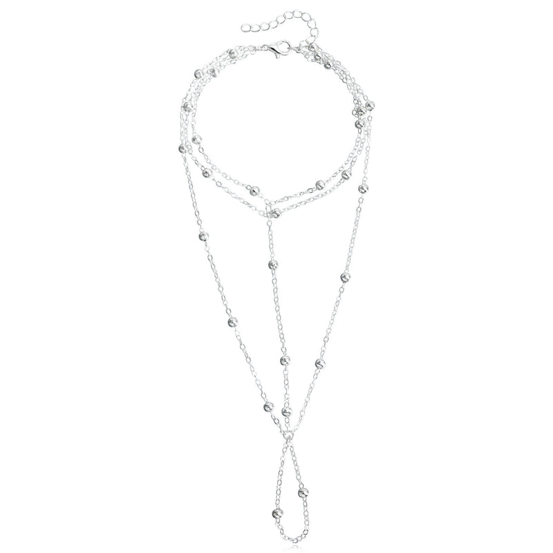 Multilayer Ball Chains Anklet Bracelets Foot Jewelry