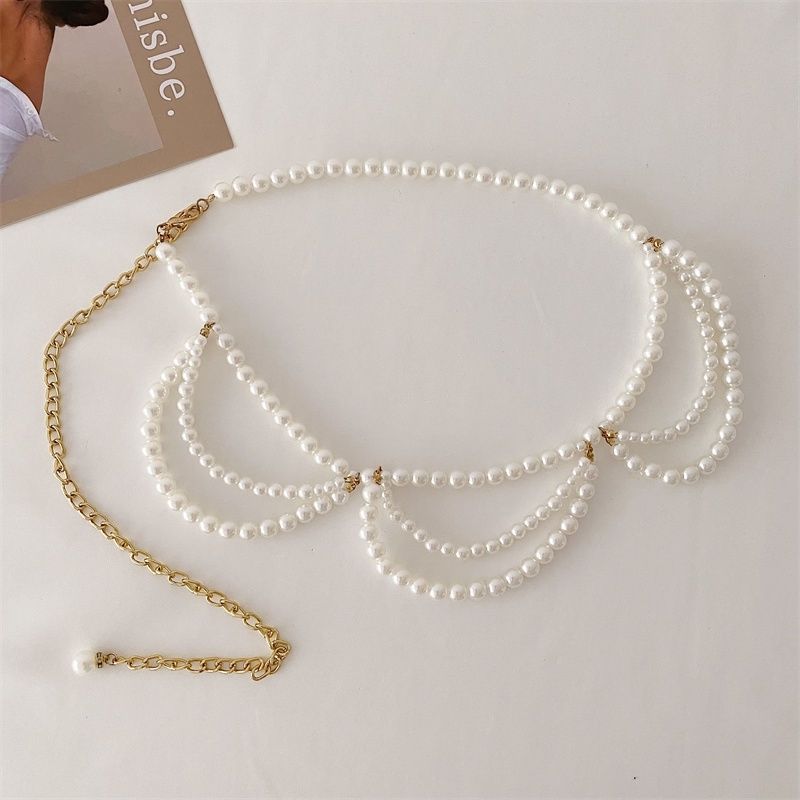 Waist Chain Multi-Layer Pearl Tassel