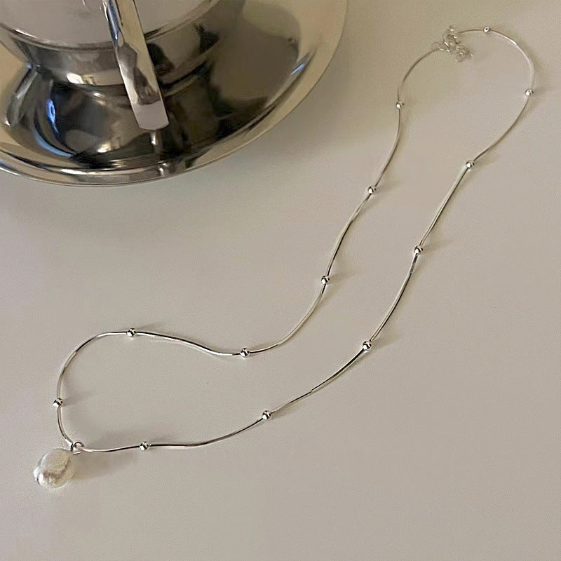 Plain Bead Chain Necklace Wholesale Pearl Pendant