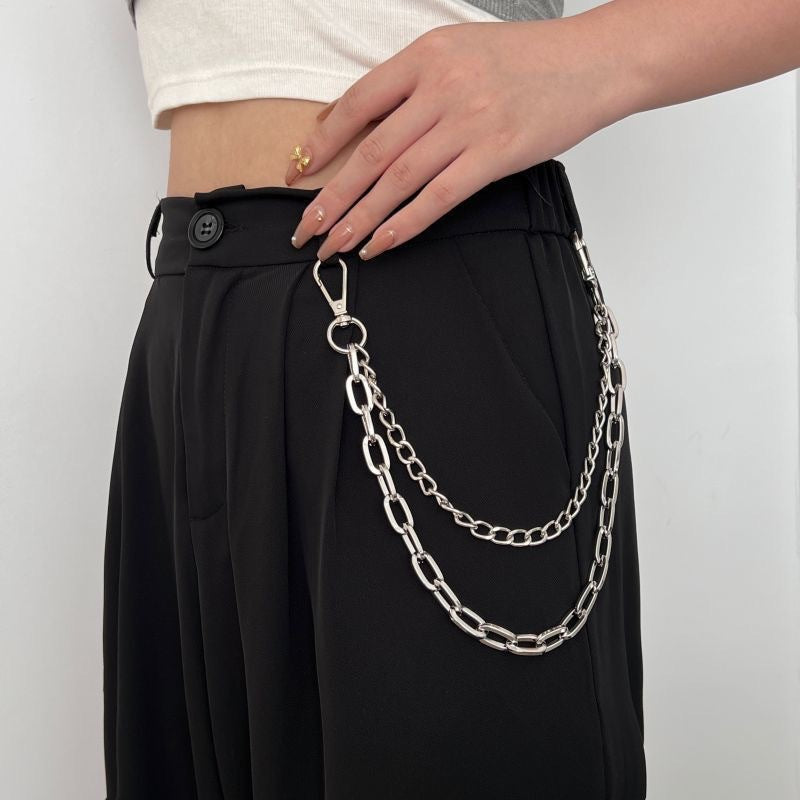 Hip Hop Metal Chain Multi-layer Waist Chain