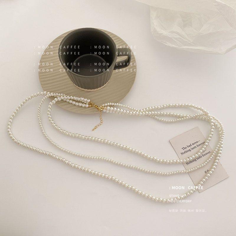 Luxury Pearl Beads extra Long Party Necklace