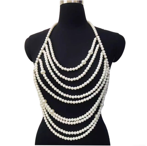 Pearl Shoulder Chain Shell Necklace Bikini Bra Chain