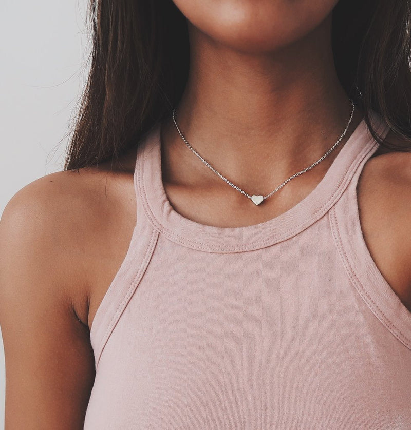 Heart Charm Choker Necklace