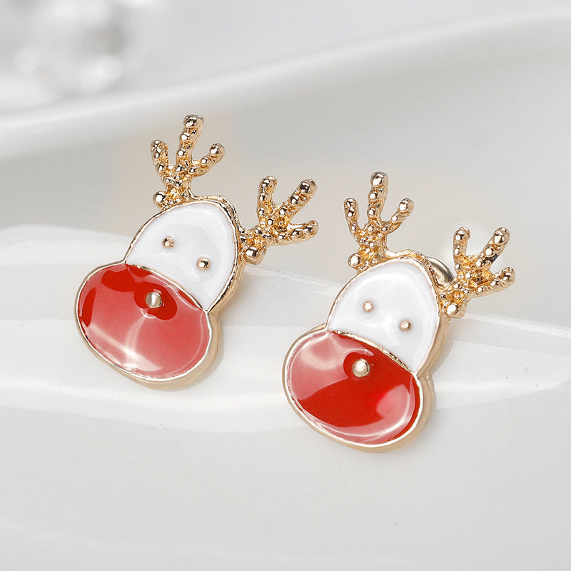 Christmas Snowflake Elk Earrings for Girls