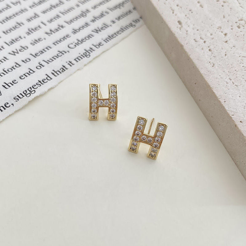 Rhinestone initial Earrings