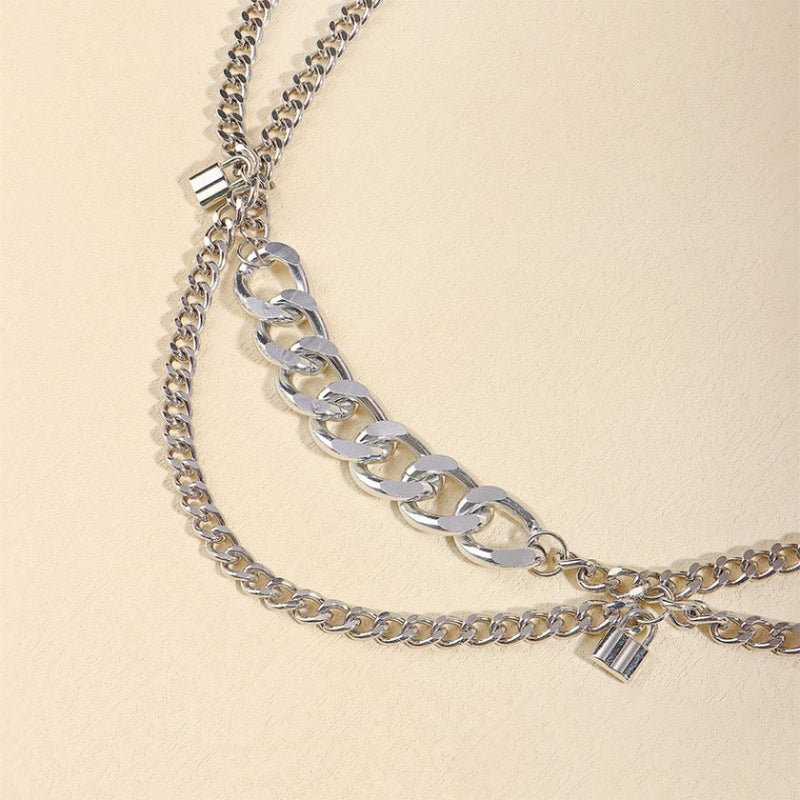 Lady Belly Chain Belt for Dress Belt Lock Pendant