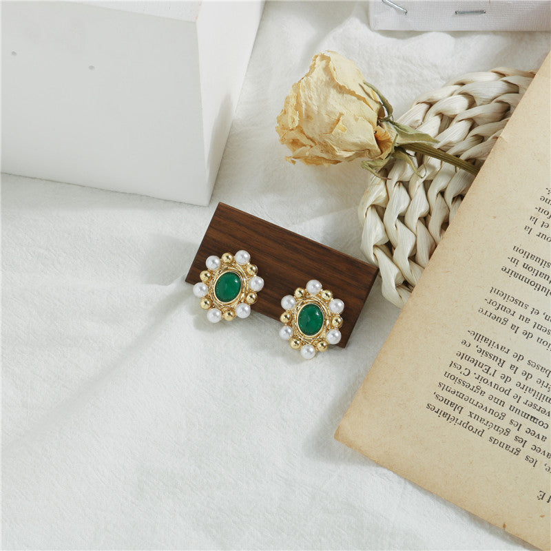 Baroque Pearl Opals Flowers Earrings