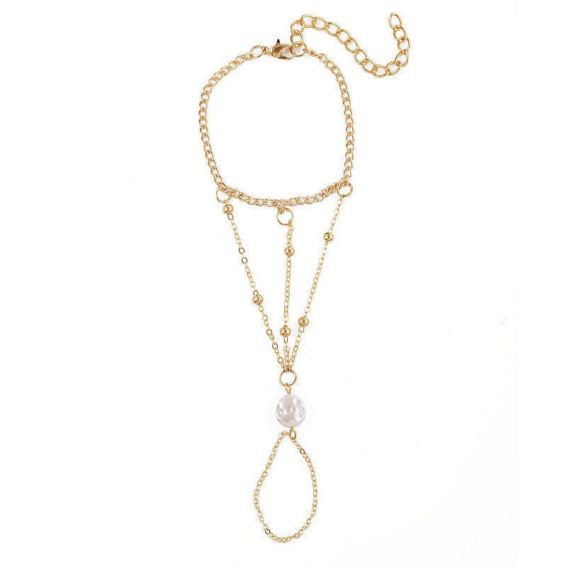 Pearl Chain Multilayer Finger Bracelet