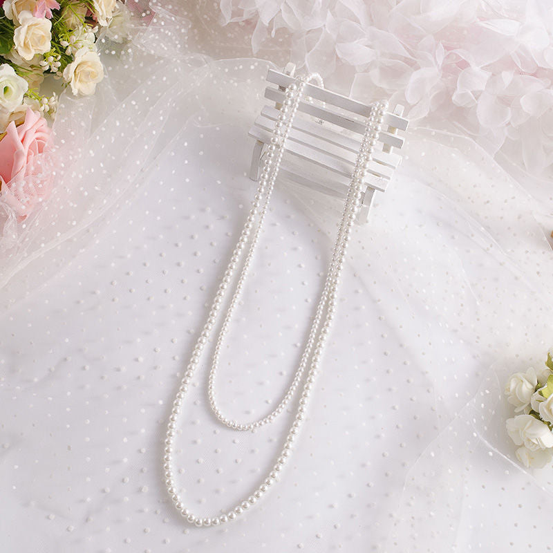 Multi Layered Faux Pearl Necklace Wedding Bride Necklace