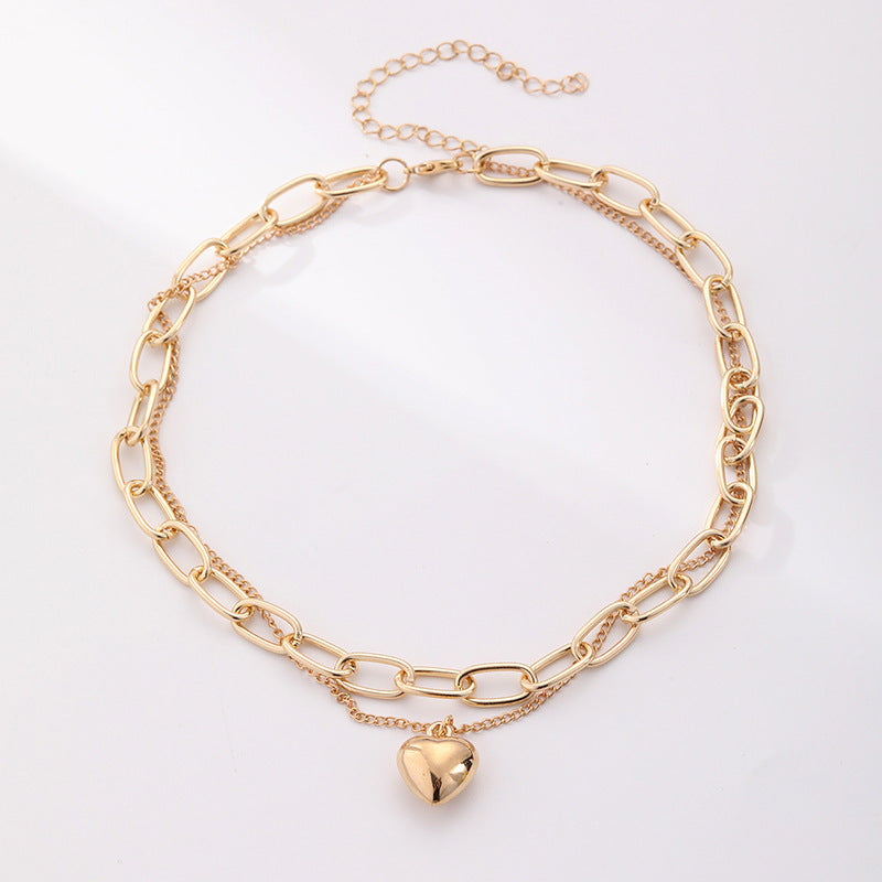 Custom Geometric Multi-layer Heart Necklace