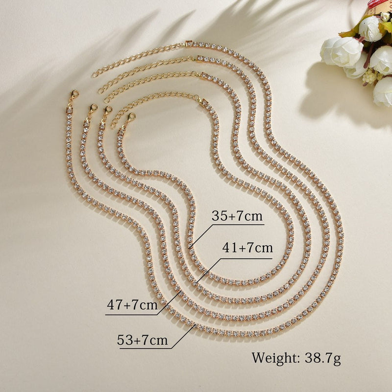 Layer Stone Tennis Chain Necklace