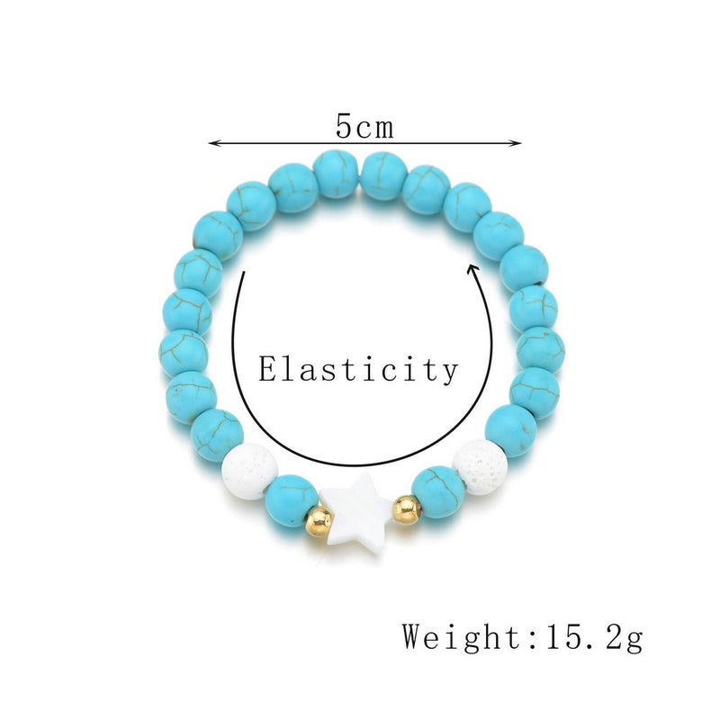 Turquoise Beaded Shell Star Bracelet