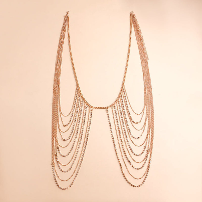 Shiny Rhinestone Multi-Layer Body Waist Chain Round Panties Jewelry