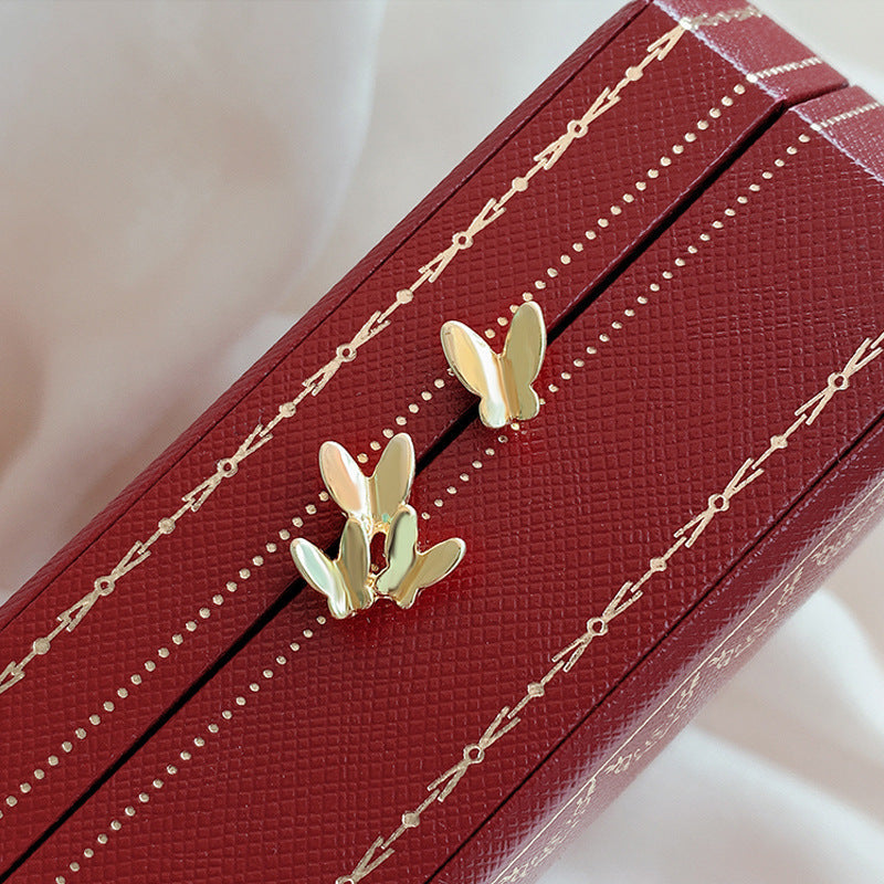 Asymmetric Butterfly Stud Earrings