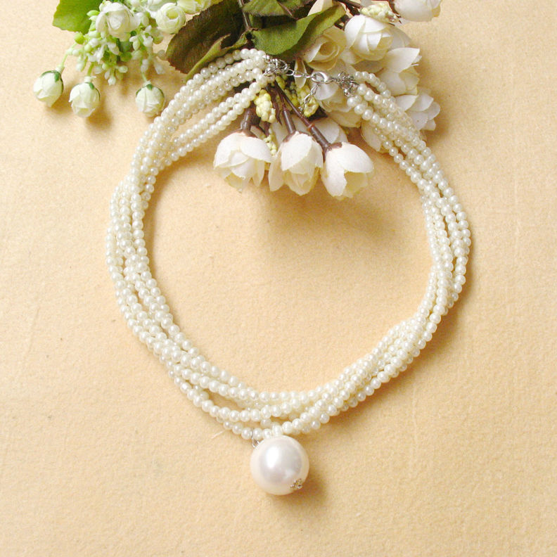 Multi-Layer Beaded Layer Pearl Necklace