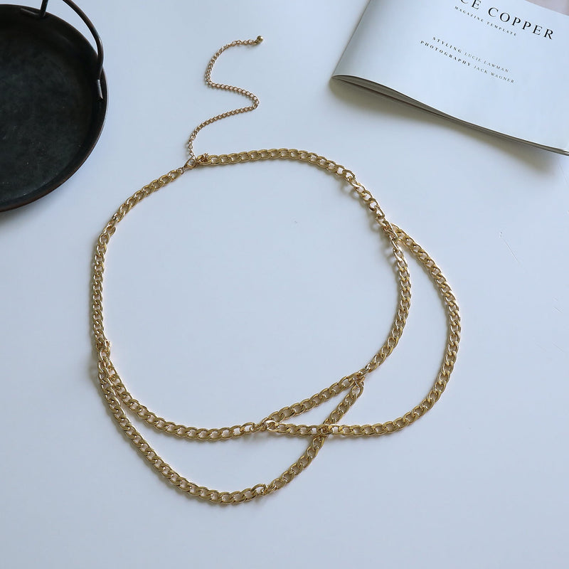 Women Simple Body Jewelry Multi-Layered Chain Body Belt Chain